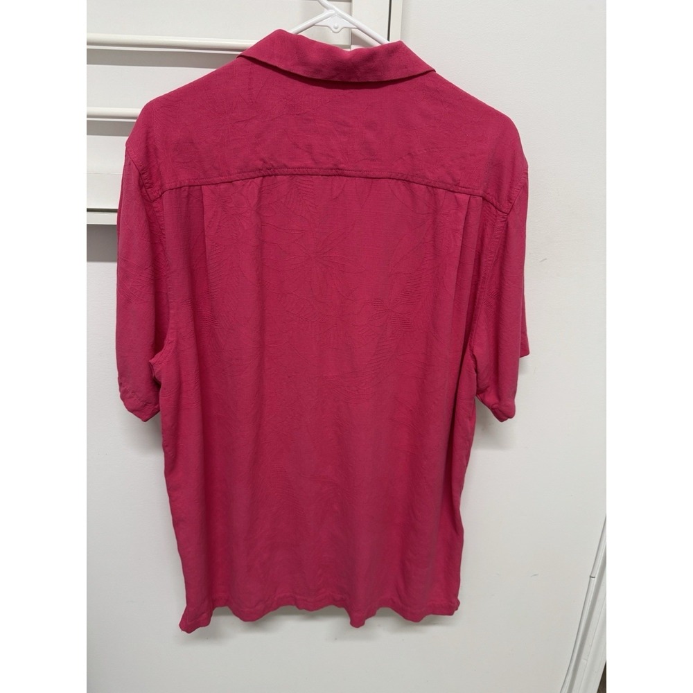 Tommy Bahama Mens Large Pink 100% Silk Jacquard Short Sleeve Camp Shirt T321440 - Picture 10 of 10